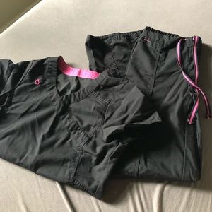 Black and pink scrubs